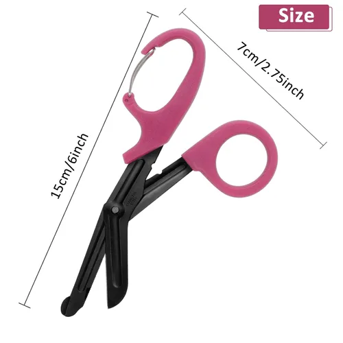 Miniatura 2 de Paquete de 2 tijeras de trauma, tijeras médicas de acero inoxidable de 5.8 pulgadas, tijeras de vendaje con mosquetón, tijeras de enfermería
