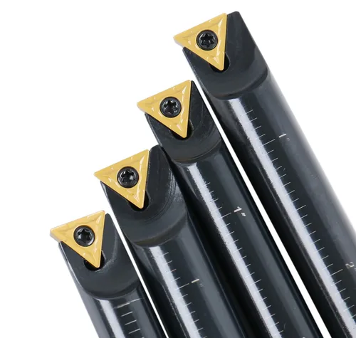 Miniatura 9 de Accusize Industrial Tools Juego de 4 barras de mandrinar indexables de vástago redondo de 1/2 pulgadas con inserciones de carburo Tcmt21.50, 90