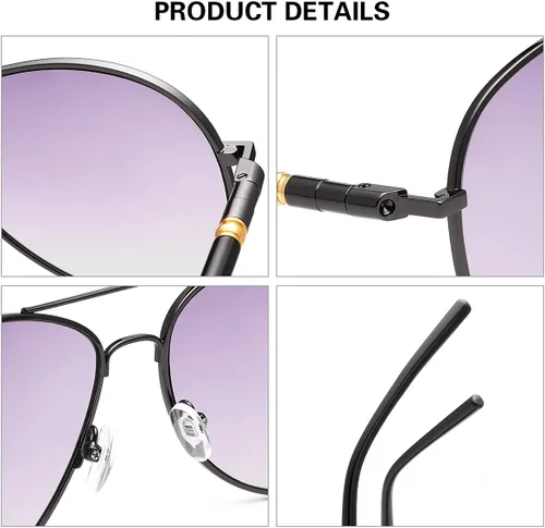 Miniatura 5 de YIMI Paquete de 2 lentes de lectura bifocales invisibles, lentes de sol con bisagra de resorte, protección UV, lectores solares anti luz azul