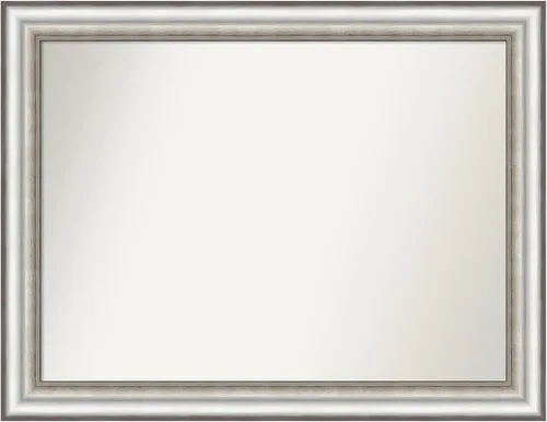 Miniatura 158 de Amanti Art Espejo de baño plateado para sobre el fregadero, 26 x 26 pulgadas, espejo cuadrado de plata antigua, marco de madera tradicional mediano