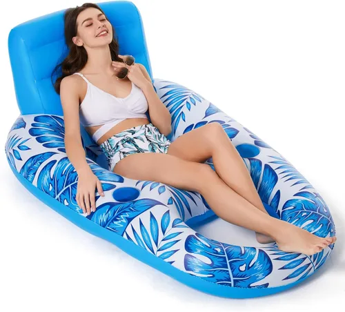Miniatura 10 de Jasonwell Flotador Inflable para Piscina para Adultos - Flotadores de Piscina Tumbona Flotadores Balsa Silla Flotante para Piscina de Lago