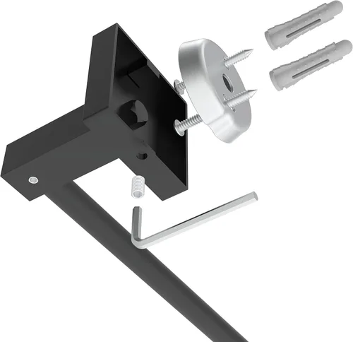 Miniatura 6 de Ruacq Soporte de Toalla de Mano Anillo de Toalla Negro Centro a Centro 10 Pulgadas Barras de Toalla Cuadradas Negro Mate para Baño Acero Inoxidable