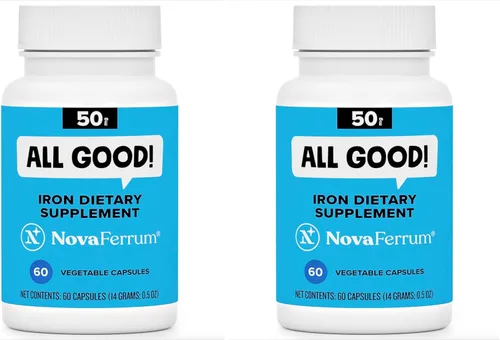 Miniatura 8 de NovaFerrum All Good Suplementos de hierro en cápsulas para adultos Anemia 50 mg de hierro 90 porciones Sin azúcar Vegano Sin gluten