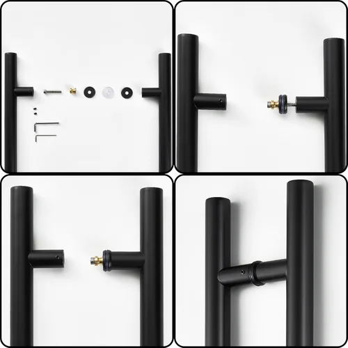Miniatura 5 de Tiradores de 12 pulgadas, acero inoxidable 304 de grado comercial, moderno, para puertas interiores y exteriores, para puertas de vidrio y granero
