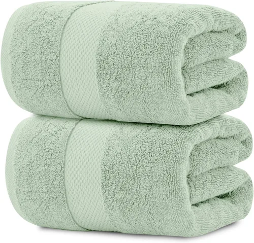 Miniatura 13 de White Classic Toallas de baño suaves de lujo, de algodón de 21.16 oz/m², extra grandes, 35 x 70 pulgadas, altamente absorbentes y de secado rápido
