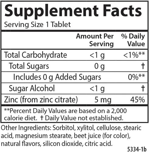 Miniatura 4 de Carlson - Zinc masticable para niños, 5 mg, soporte para la salud, sabor natural de bayas mixtas, 160 tabletas