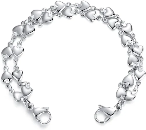 Miniatura 14 de LinnaLove Pulsera de alerta médica intercambiable de acero inoxidable con eslabones de corazón