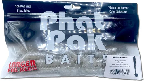 Miniatura 7 de Phat Pak Baits - Phat Swimmer Keitech Style Paddletail Swimbait 3.8" 20ct acanalado perfumado suave plástico Bass pesca señuelo Paquete de variedades
