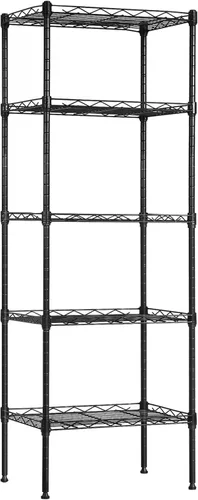 Miniatura 9 de BestOffice Estantes de almacenamiento de 5 estantes, estantería ajustable, estantes de metal, 11.6 pulgadas de profundidad x 21.5 pulgadas de ancho