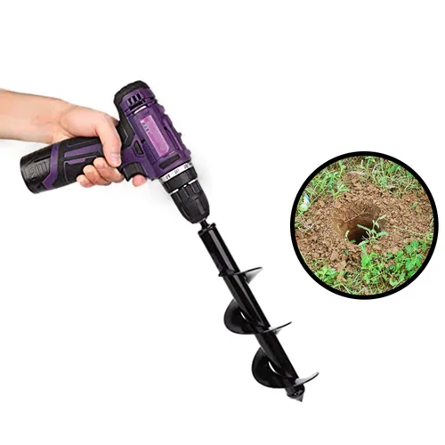 Miniatura 6 de Broca de taladro para plantar de 4 x 12 pulgadas, para plantas de jardín, bulbo de flores, para cama, broca en espiral, taladro de jardín fácil