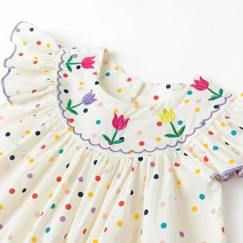 Miniatura 5 de Simplee Kids Vestido Casual para Bebés Niñas, Vestido de Pinzas para Niñas Pequenas, Vestido de Sol con Estampado Floral para Primavera Verano 1-6