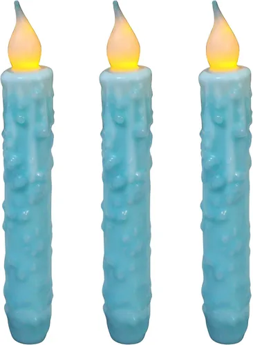 Miniatura 9 de CVHOMEDECO. Velas de cera real sumergidas a mano, funciona con pilas, temporizador, velas cónicas sin llama primitivas del país, 6-3/4 pulgadas
