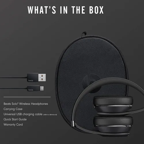 Miniatura 6 de Beats Solo3 - auriculares inalámbricos supraaurales - Chip de auriculares Apple W1, Bluetooth clase 1, 40 horas de tiempo de escucha, micrófono Negro