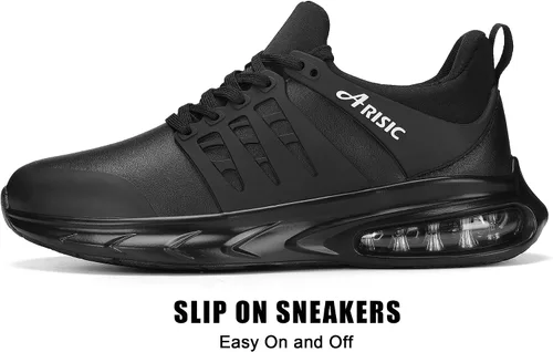 Miniatura 3 de ARISIC Zapatos de trabajo antideslizantes para hombres, zapatillas de deporte impermeables para restaurante para hombres, zapatos Trabajo Comfort