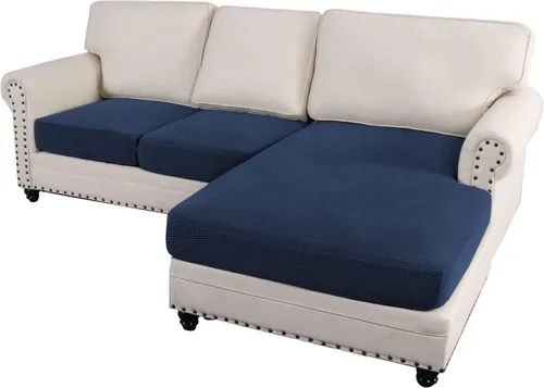 Miniatura 18 de ADPON Fundas de sofá modular, funda de cojín para sofá o sillón en forma de L, funda separada para sofá seccional izquierdo o derecho (1 diván, gris)