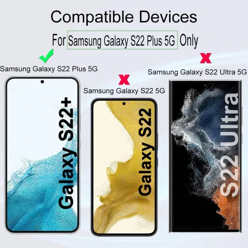 Miniatura 2 de Ibywind Protector de pantalla para SamSung Galaxy S22+ 5G, 2 unidades, vidrio templado de dureza 9H y protector de lente de cámara, con marco