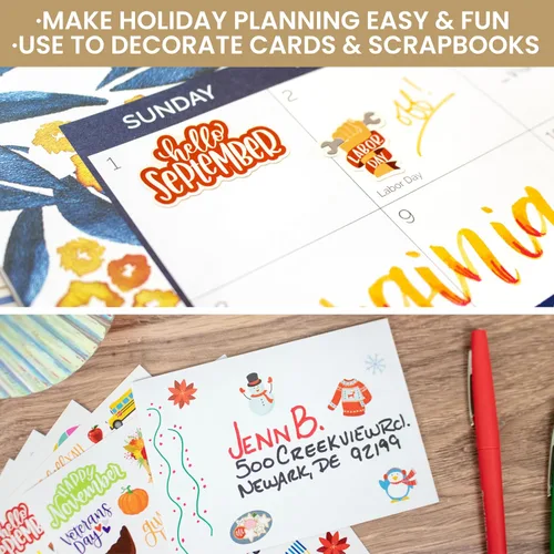 Miniatura 3 de Bloom Daily Planners Nuevas hojas de calcomanías para planificador de temporada navideña, paquete de calcomanías de temporada, más de 250 Nuevo