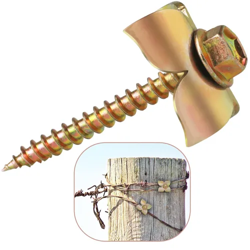 Miniatura 7 de Clavos de cerca, grapas de alambre de acero para maderas blandas, reutilización de clavos de grapas de valla con fijador de alambre, para malla