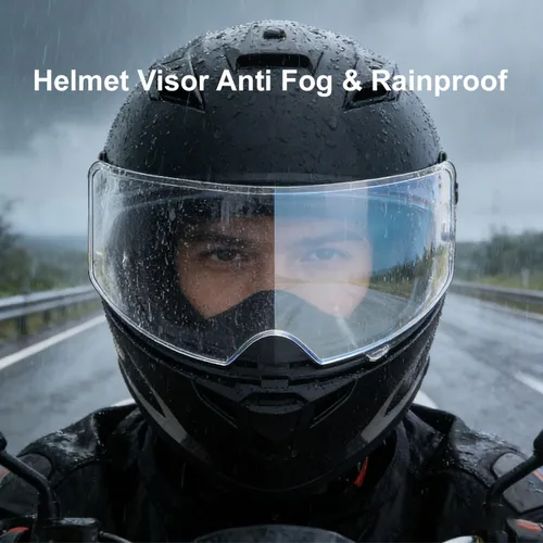 Miniatura 4 de Visera universal para casco de motocicleta, película antivaho y película resistente a la lluvia, 2 piezas, versión grande para lente de casco