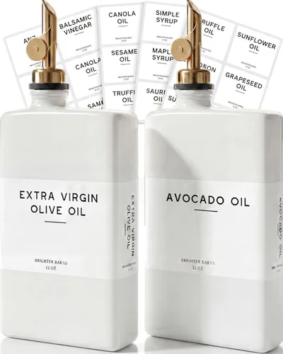 Miniatura 9 de Botella dispensadora de aceite de oliva de vidrio para cocina de Brighter Barns - Dispensador de jarabe de café, botella de aceite y vinagre