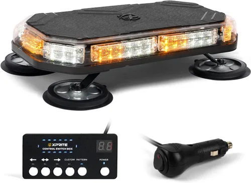 Miniatura 12 de Xprite Barra de Luz Estroboscópica de Emergencia Ámbar para Techo, Luces Intermitentes de Advertencia y Baliza de Seguridad con Panel de Control