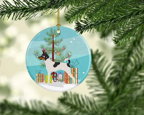 Miniatura 2 de Caroline's Treasures American Toy Fox Terrier - Adorno de cerámica de Navidad para colgar en el árbol de Navidad, decoración para el hogar, Navidad