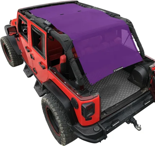 Miniatura 21 de Shadeidea JK - Parasol superior compatible con Jeep Wrangler JKU, cubierta de techo de malla suave (2007-2018) - Bloqueador de ruido de viento UV