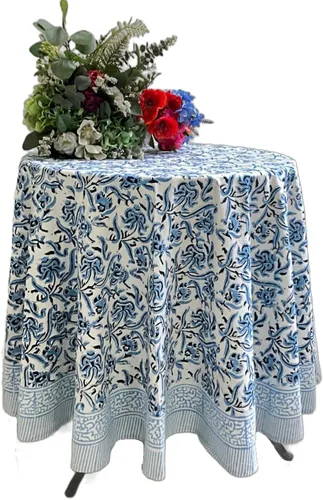 Miniatura 30 de ATOSII Mantel 100% algodón, Amara, floral, hecho a mano, rectangular, de lino, para cocina, comedor, fiestas, bodas, exteriores, picnics, Pascua