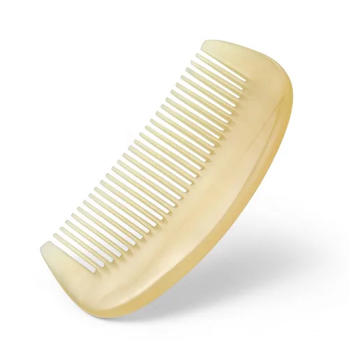 Miniatura 8 de Peine de cuerno de oveja natural antiestático 100% hecho a mano de primera calidad, peine de masaje profesional para desenredar (Mellowandfull)