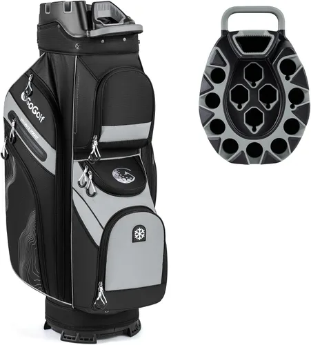 Miniatura 8 de Tangkula Bolsa de carrito de golf con divisores de longitud completa de 14 vías, 6 bolsas moldeadas con cierre superior de golf con 11 bolsillos