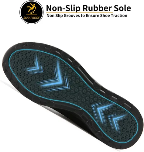 Miniatura 3 de LUPWEE Zapatos de punta de acero para hombres y mujeres, zapatos de trabajo de seguridad antideslizantes a prueba de pinchazos, cómodos tenis