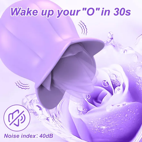 Miniatura 4 de Vibrador de lengua, juguete sexual de rosa para mujeres, clítoris y lamedor de pezón, estimulador de clítoris con 10 lamiendo la lengua y vibración