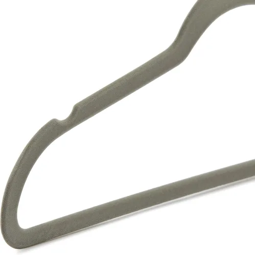 Miniatura 4 de Amazon Basics - Juego de 50 perchas antideslizantes, delgadas, con acabado de terciopelo, color gris/plateado