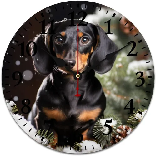 Miniatura 10 de Relojes de pared de 10 pulgadas, sombrero de Navidad, flamenco, reloj colgante de madera, silencioso, sin tictac, números arábigos, estilo país