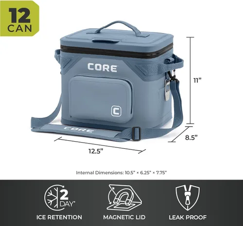 Miniatura 5 de CORE - Bolsa de enfriador suave a prueba de fugas magnética con cremallera impermeable Bolsa aislada enfriador portátil Mejor enfriador suave