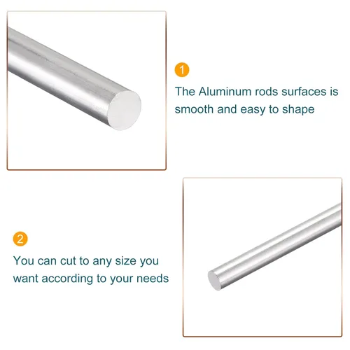 Miniatura 3 de MECCANIXITY Varilla redonda sólida de aluminio de 0.197 in de diámetro, 11.811 in de longitud, para manualidades, paquete de 4