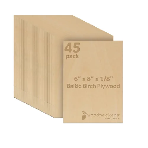 Miniatura 17 de Woodpeckers - Madera contrachapada de abedul báltico, 0.118 in, 1/8 x 5 x 7 pulgadas, paquete de 12 hojas de abedul báltico de grado B/BB, perfectas