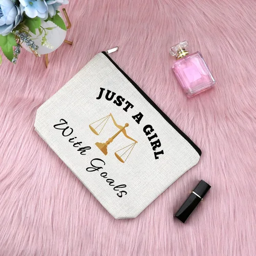 Miniatura 3 de Sfodiary Bolsa de maquillaje para la escuela de leyes - Regalo de agradecimiento para mujeres estudiantes de derecho, bolsa de cosméticos