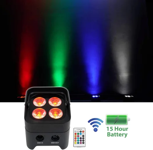 Miniatura 2 de Rockville Best PAR 50 Bundle: (4) Par recargable puede lavar luces con DMX RGBWA UV, bolsa de transporte RLB30 para accesorios de iluminación Slim