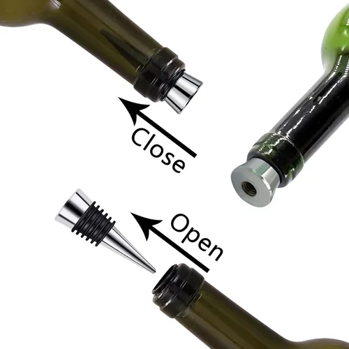 Miniatura 2 de Tapones de acero inoxidable para botellas de vino y bebidas, diseño de bola, corchos, almacenamiento cónico, manualidades, arte (5)
