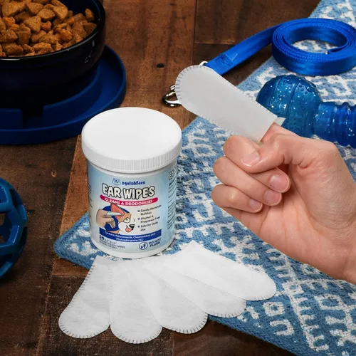Miniatura 5 de Squishface Toallitas individuales para aliviar las orejas de perro, ingredientes no alérgicos y fórmula que reduce la irritación, limpia