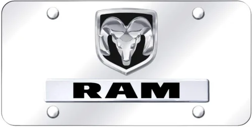 Dodge CarBeyondStore - Marco de matrícula frontal con logotipo de Dodge RAM, color negro, espejo Mopar