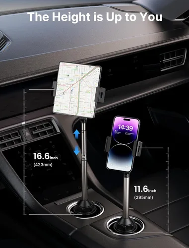 Miniatura 4 de JSAUX Soporte Universal con Portavasos para Teléfono Plegable, Soporte para Coche y Camión Compatible con iPad Mini, Samsung Galaxy Z Fold 6/5/4
