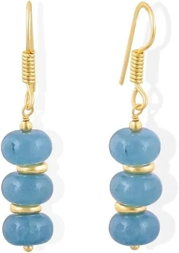 Miniatura 31 de Gempires - Aretes ligeros con cuentas hechas a mano, hipoalergénicos, chapados en oro, aretes colgantes para mujer