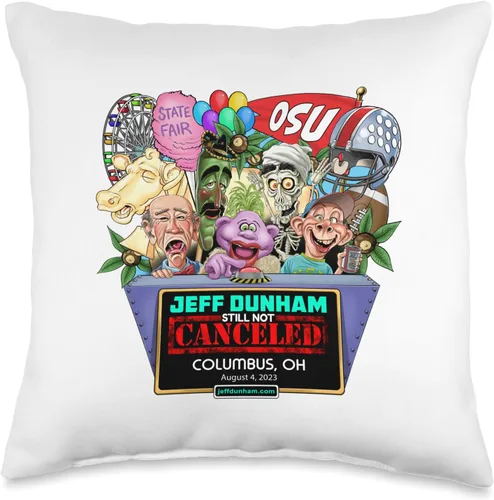 JEFF DUNHAM Columbus, OH (2023) - Almohada de 16 x 16 pulgadas, multicolor