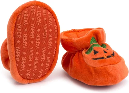 Miniatura 4 de Luckinbaby Botines de calabaza de Halloween para recién nacidos, para bebés, niños y niñas, unisex, con suela suave, para cuna