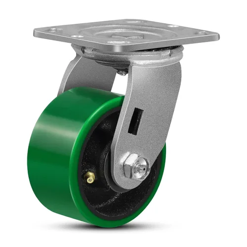 Miniatura 75 de Ruedas giratorias, ruedas industriales de 4 pulgadas resistentes, poliuretano en rueda de acero, ruedas giratorias de placa superior