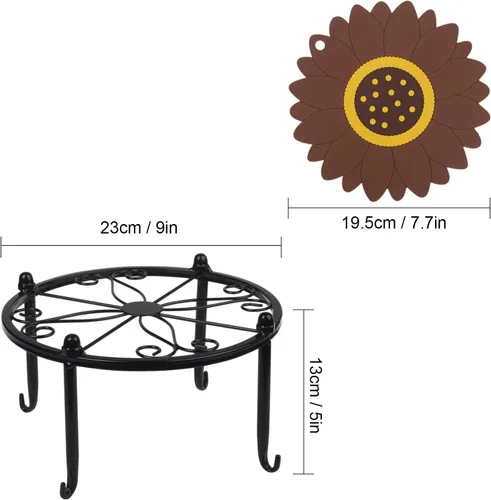 Miniatura 7 de Soporte de metal resistente para dispensadores de bebidas, soporte para recipientes de vidrio de agua fría, base de estante para dispensador