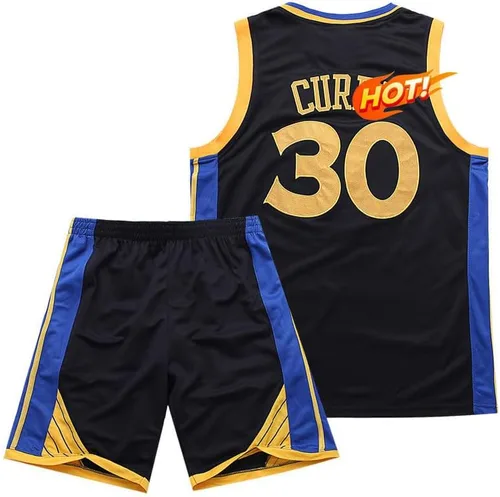 EQWADO Camiseta de baloncesto juvenil #30 para niños, uniforme deportivo y pantalones cortos para niños y niñas