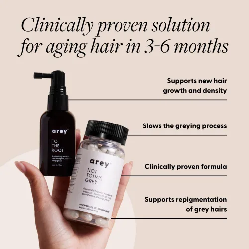 Miniatura 3 de Arey The System - Suero y suplemento diario para el cabello para mujeres y hombres, ralentiza el crecimiento del cabello gris en 3 a 6 meses